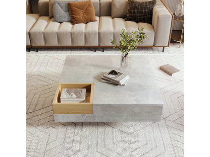 Table Basse Japandi Boite Rangements Amovible - Design