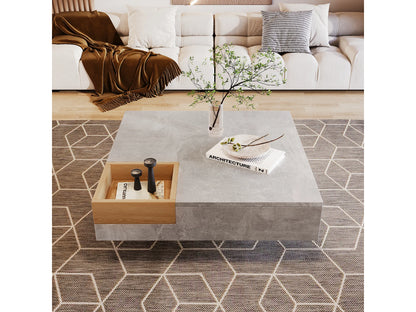 Table Basse Japandi Boite Rangements Amovible - Design