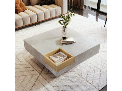 Table Basse Japandi Boite Rangements Amovible - Design