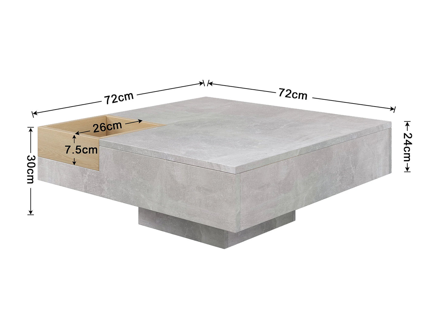 Table Basse Japandi Boite Rangements Amovible - Design