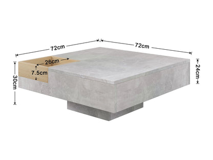 Table Basse Japandi Boite Rangements Amovible - Design