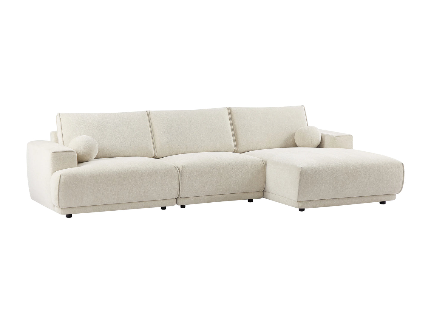 Canapé Japandi d'Angle Chenille Beige - Emabi