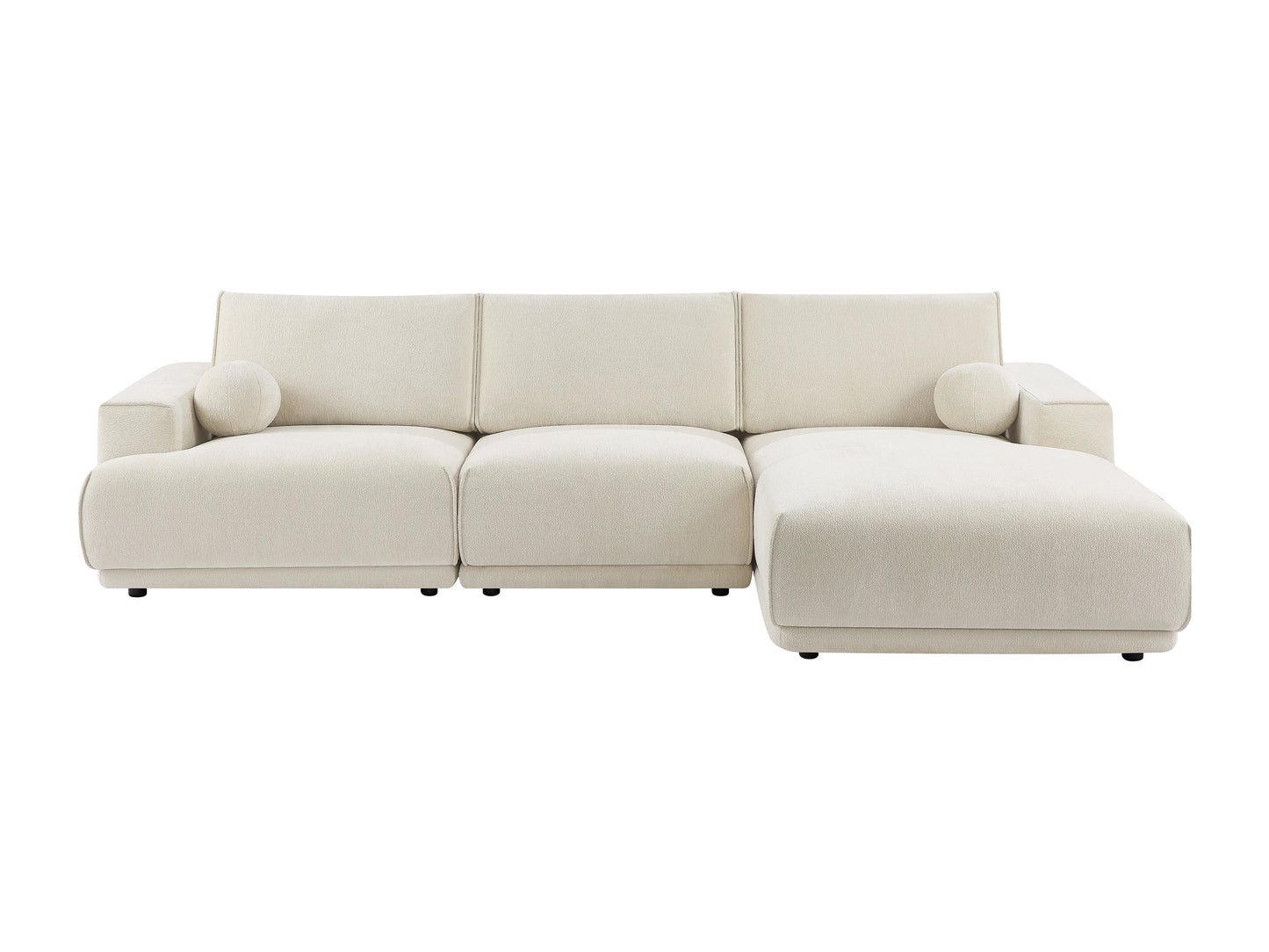 Canapé Japandi d'Angle Chenille Beige - Emabi