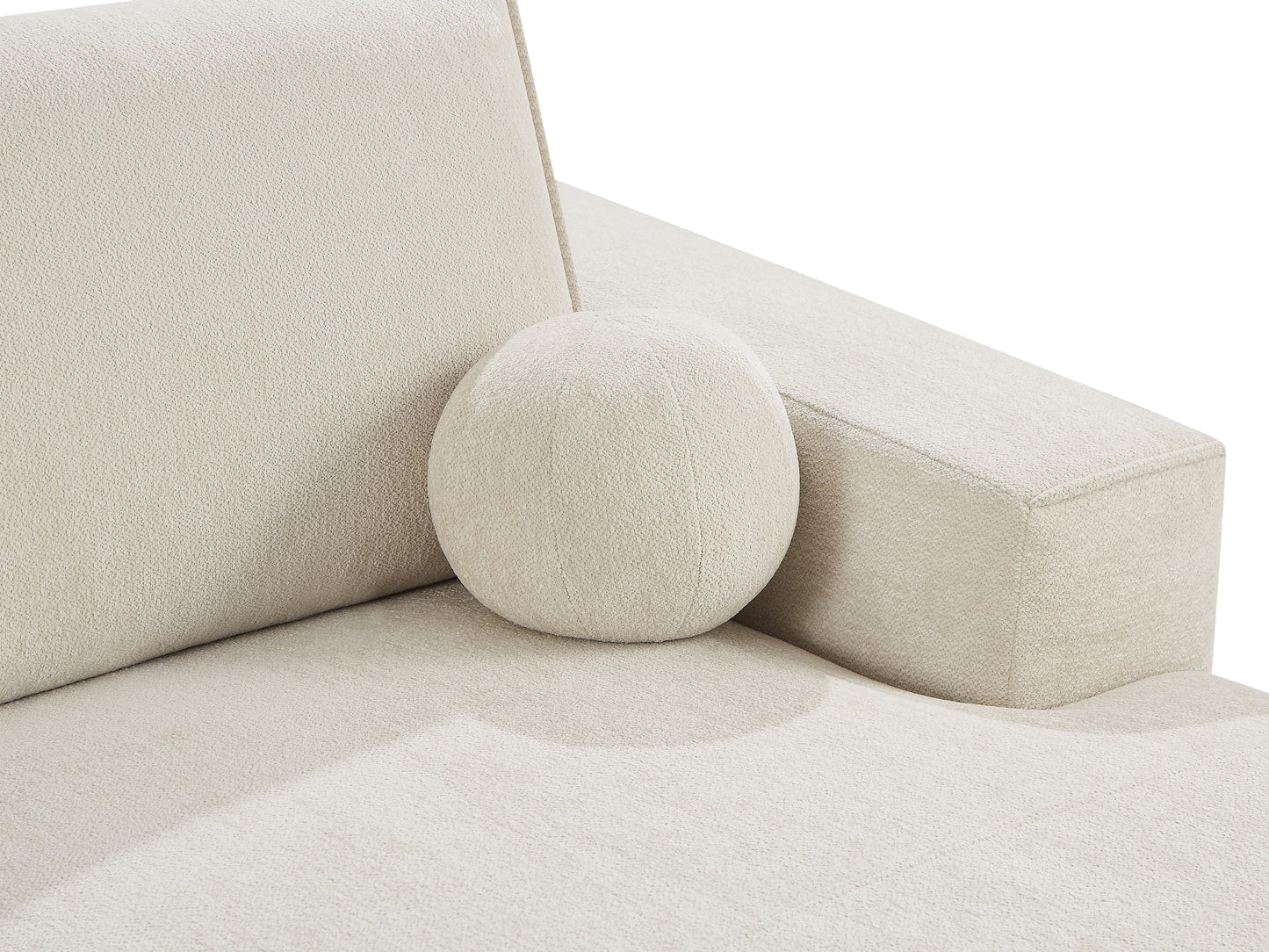 Canapé Japandi d'Angle Chenille Beige - Emabi