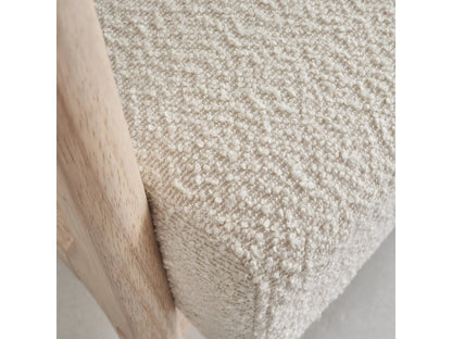 Fauteuil Japandi Bouclette Texturé Pieds Compas - Scandinave