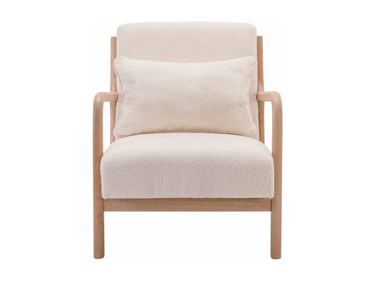 Fauteuil Japandi Bouclette Texturé Pieds Compas - Scandinave