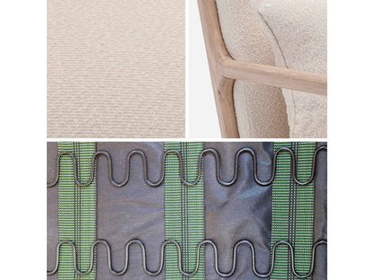 Fauteuil Japandi Bouclette Texturé Pieds Compas - Scandinave