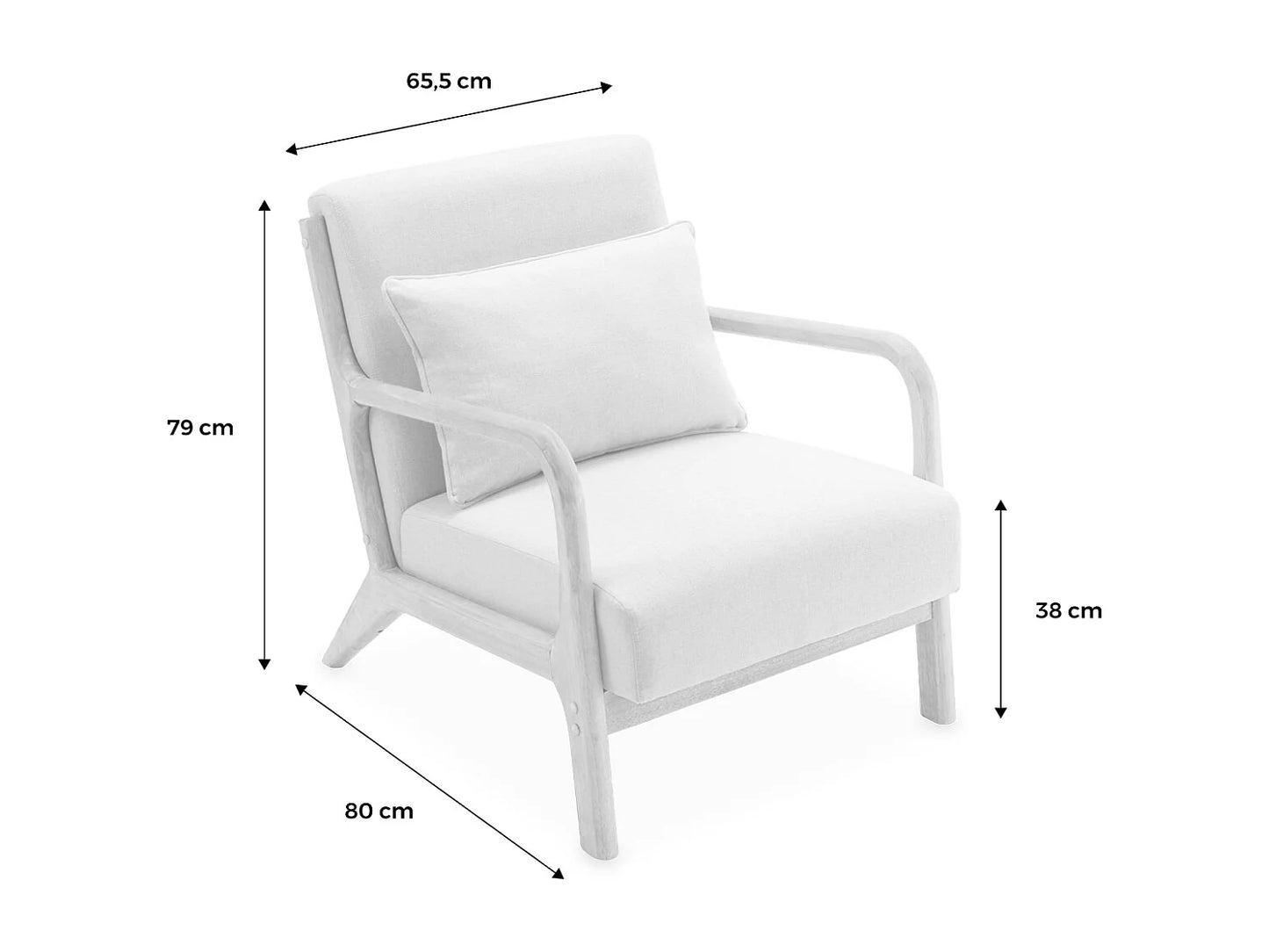 Fauteuil Japandi Bouclette Texturé Pieds Compas - Scandinave