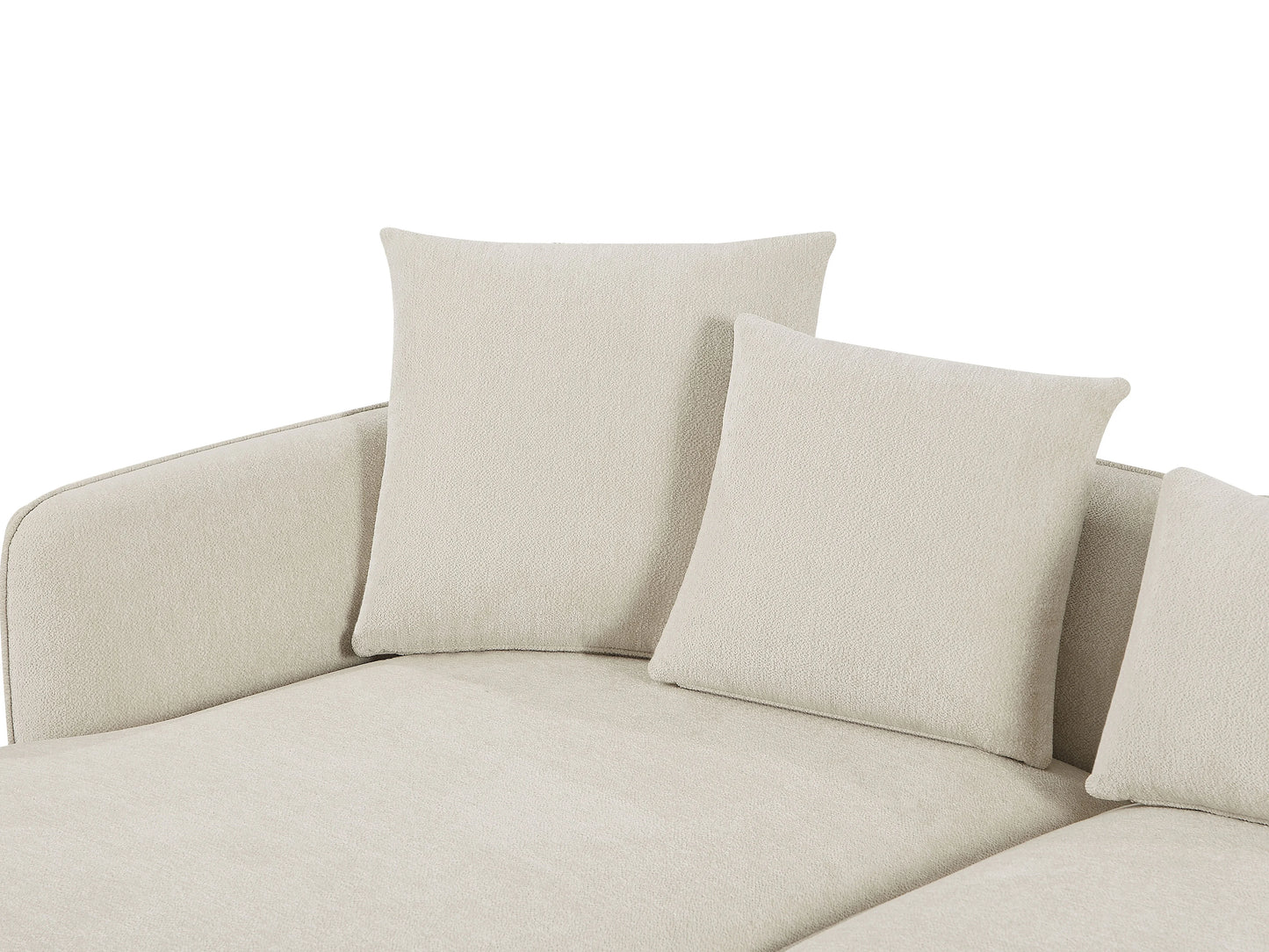 Canapé Japandi avec Méridienne Beige - Dokalo