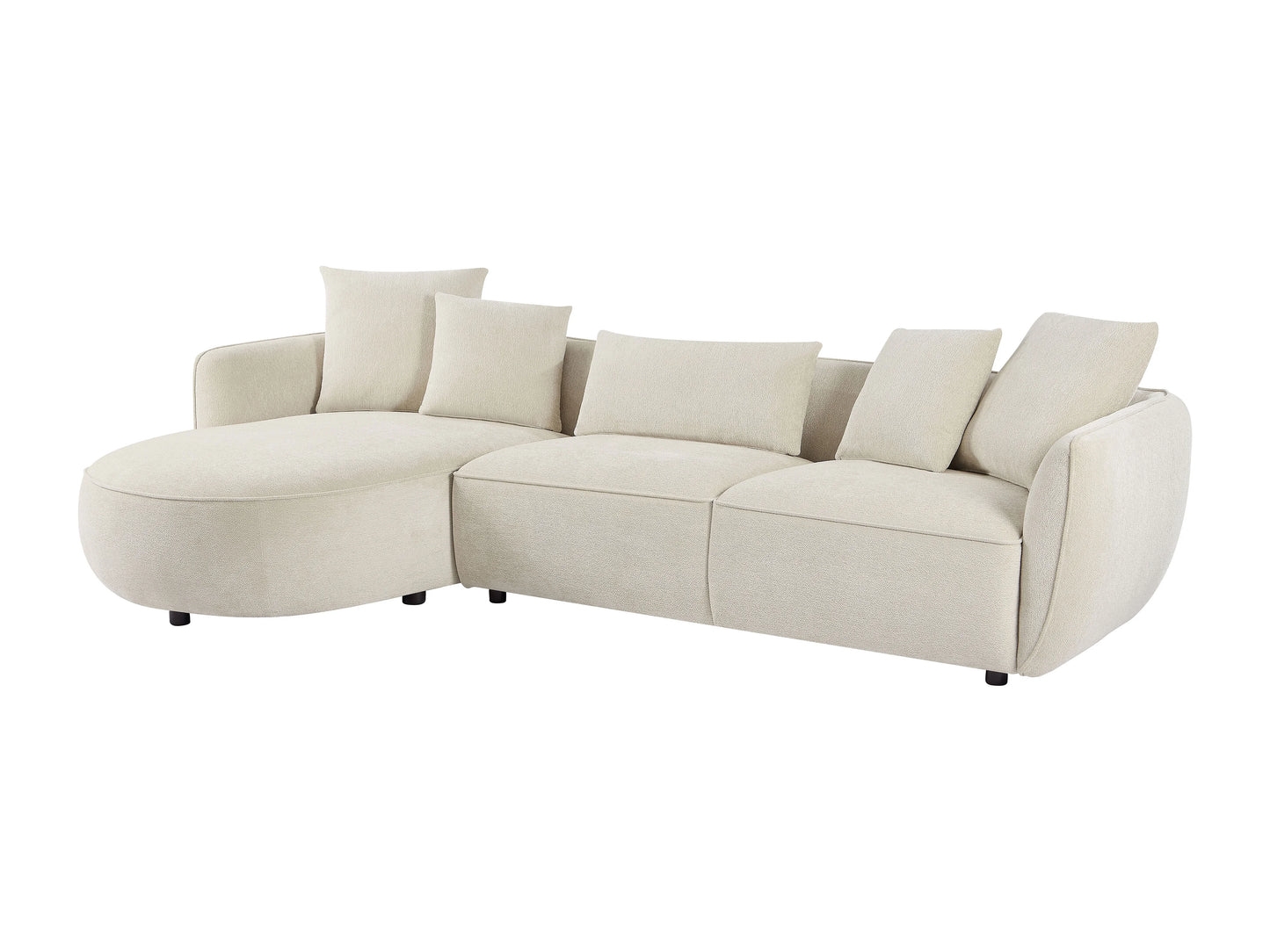 Canapé Japandi avec Méridienne Beige - Dokalo