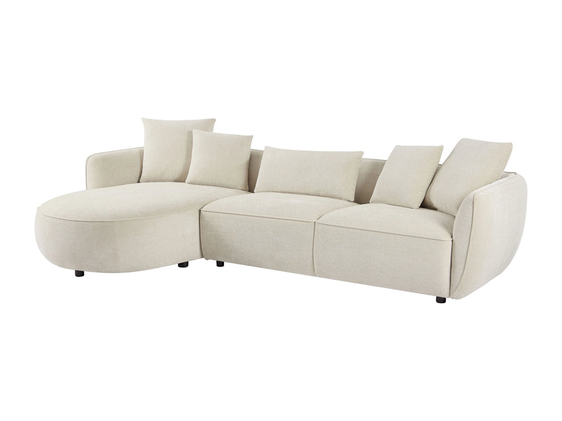Canapé Japandi avec Méridienne Beige - Dokalo