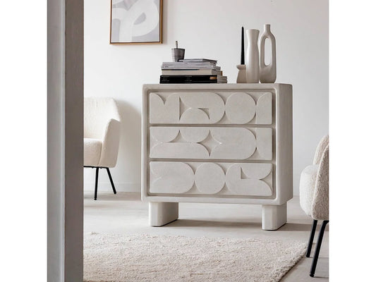 Commode Japandi Mdf Minimaliste Blanc - Danae