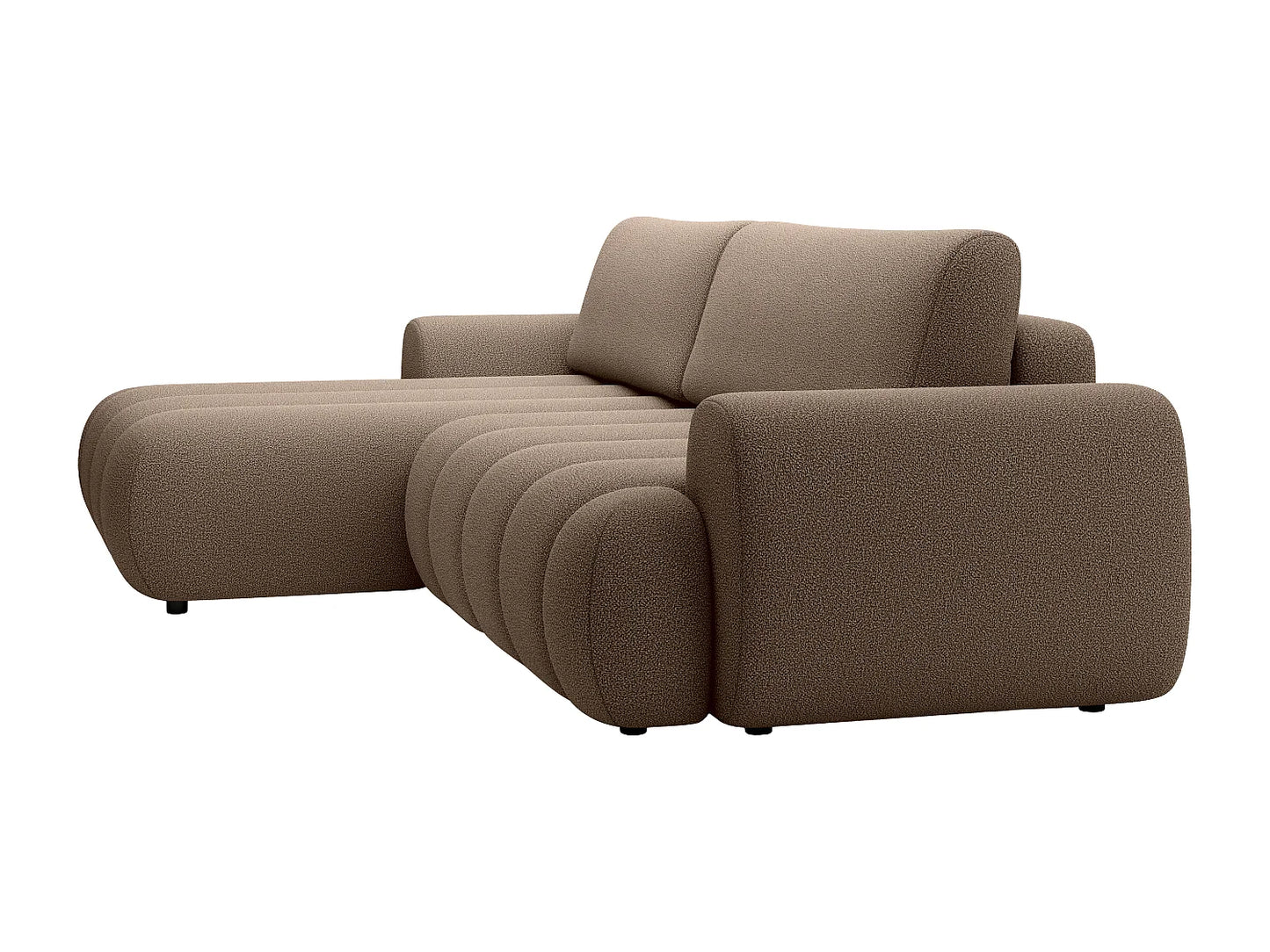 Canapé Japandi d'Angle Convertible Taupe - Fridora