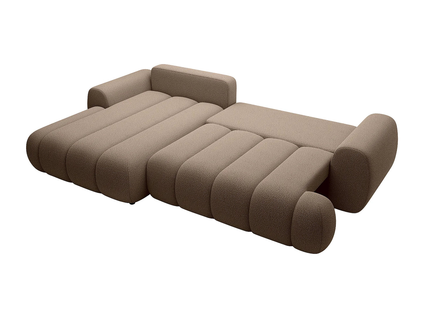 Canapé Japandi d'Angle Convertible Taupe - Fridora