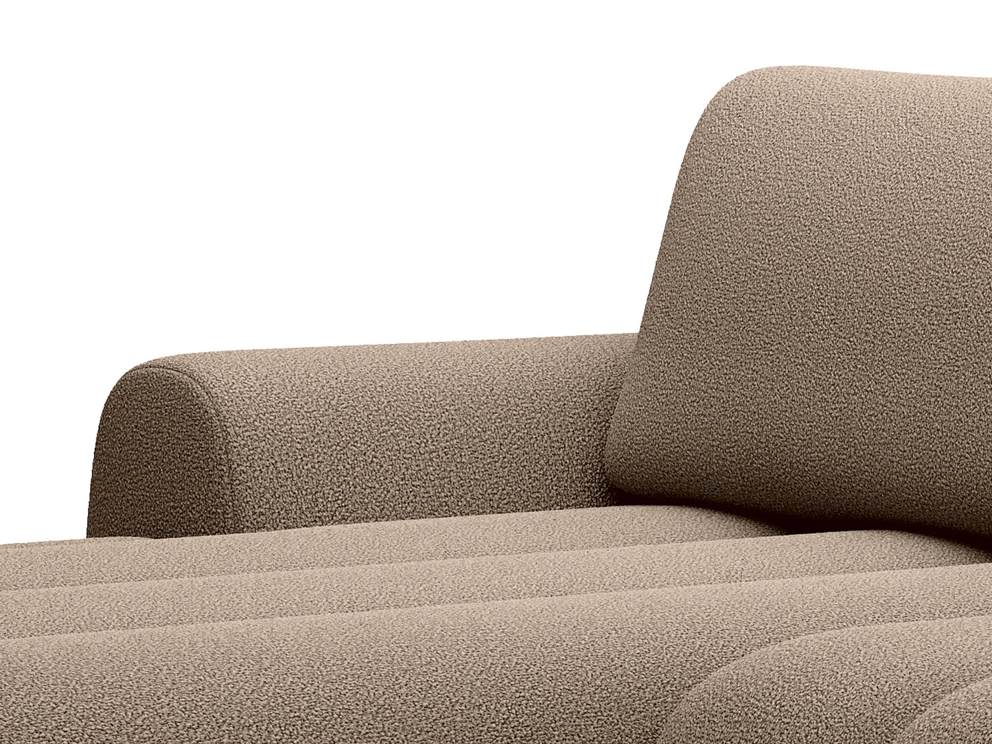 Canapé Japandi d'Angle Convertible Taupe - Fridora