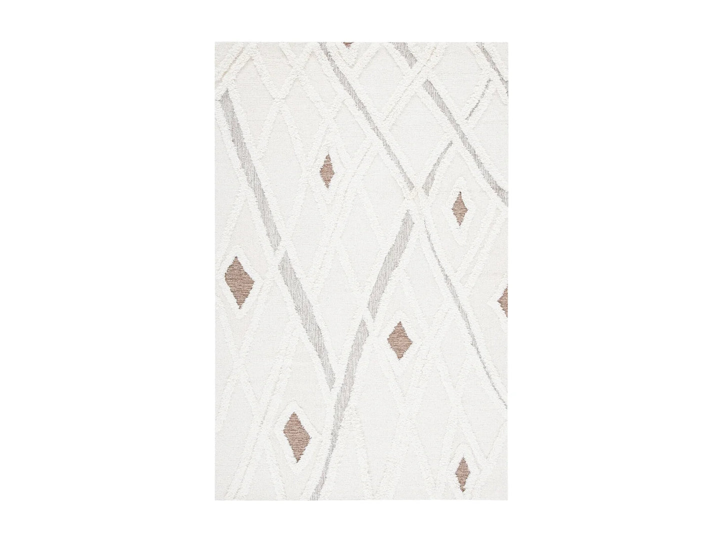 Tapis Japandi Ivoire Et Marron - Cyra