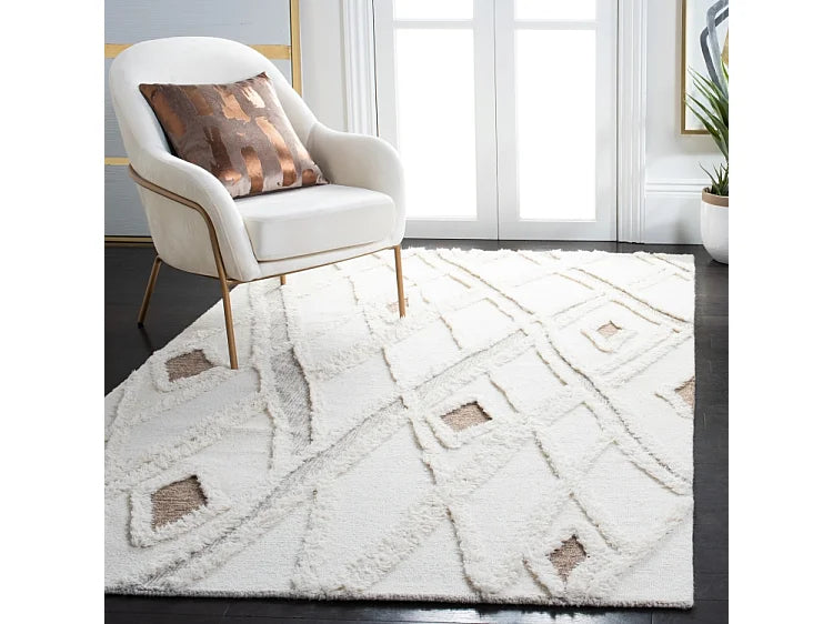 Tapis Japandi Ivoire Et Marron - Cyra