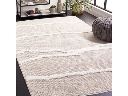 Tapis Japandi Salon Beige Ivoire - Salem