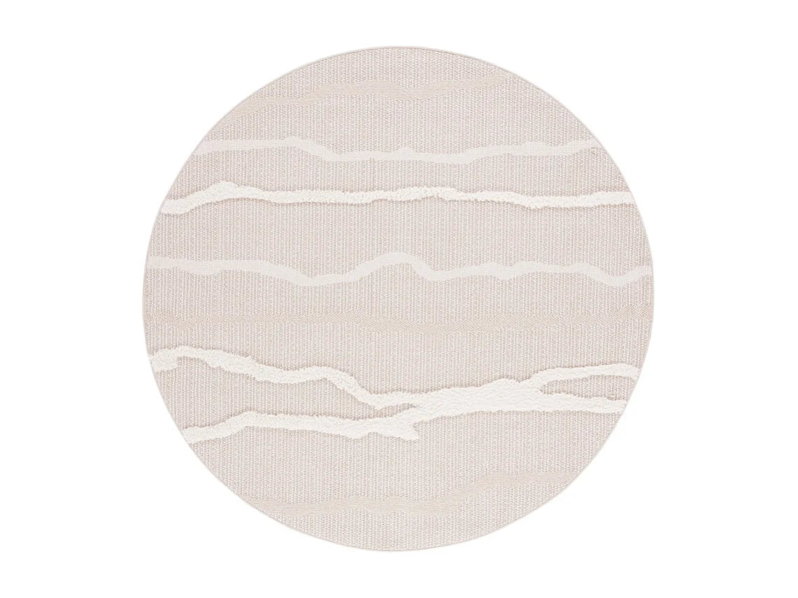 Tapis Japandi Carré Beige Ivoire - Salem