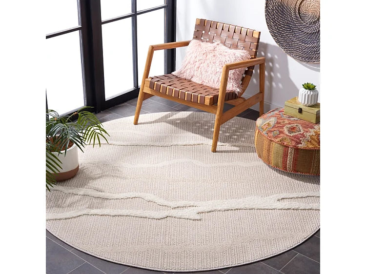 Tapis Japandi Carré Beige Ivoire - Salem