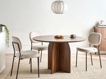Table Repas Japandi Marron Foncé 120cm - Yarra