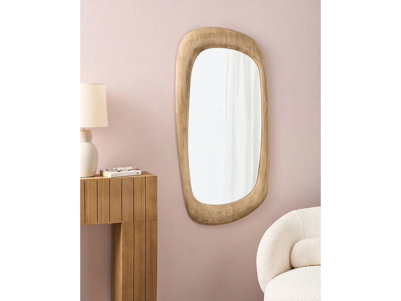 Miroir Rectangulaire Japandi Teinte Marron - Trizay