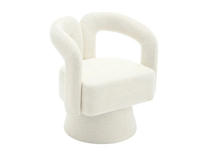 Fauteuil Japandi Pivotant 360 Degrés Beige - Moelleux