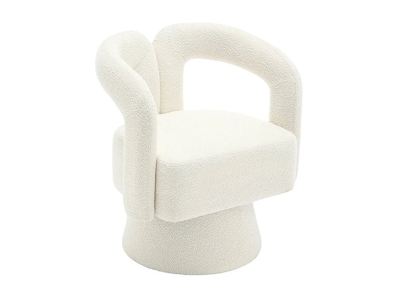 Fauteuil Japandi Pivotant 360 Degrés Beige - Moelleux