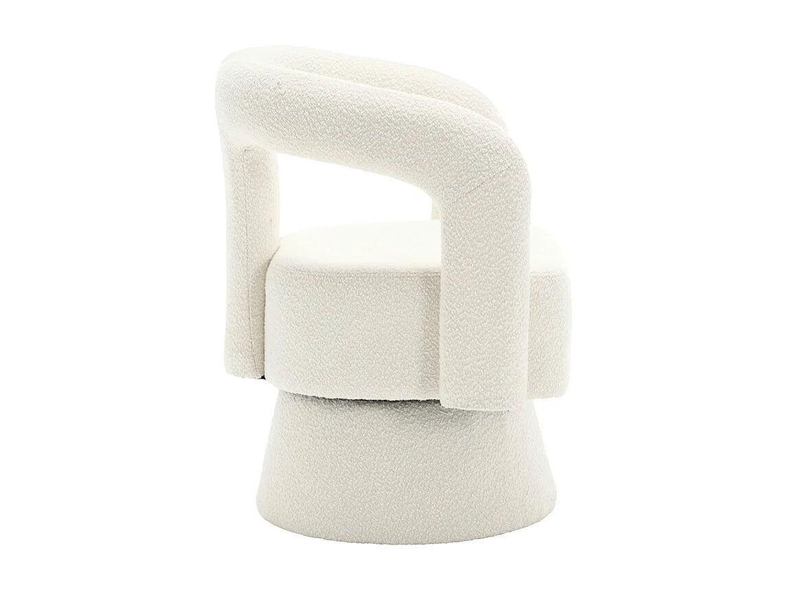 Fauteuil Japandi Pivotant 360 Degrés Beige - Moelleux