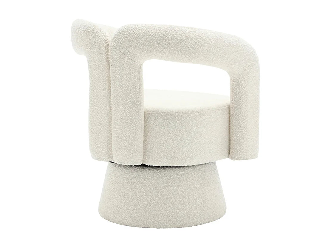 Fauteuil Japandi Pivotant 360 Degrés Beige - Moelleux
