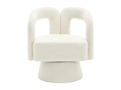 Fauteuil Japandi Pivotant 360 Degrés Beige - Moelleux