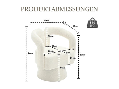 Fauteuil Japandi Pivotant 360 Degrés Beige - Moelleux