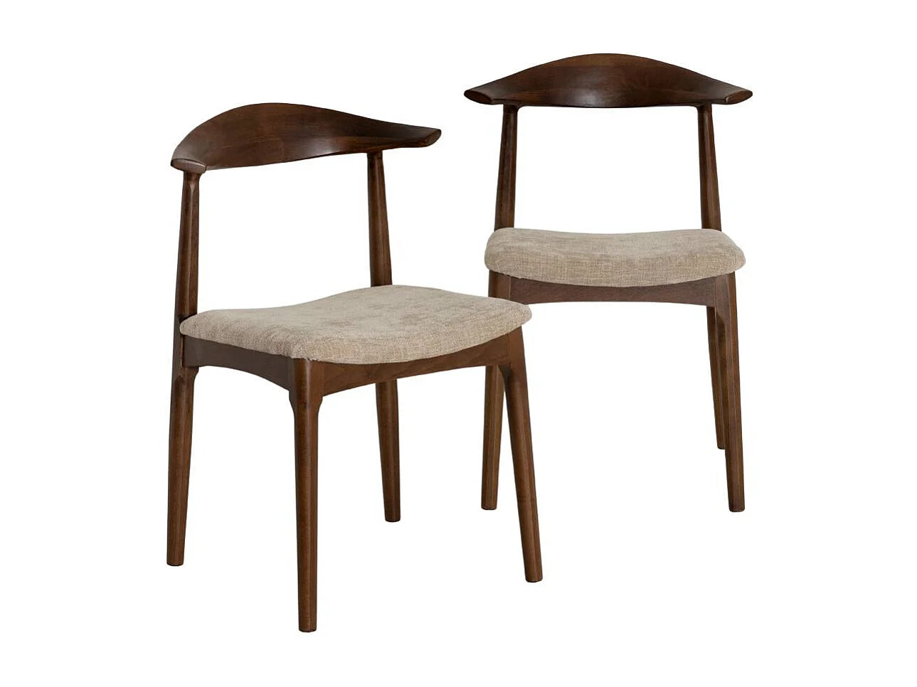 Duo Chaises Japandi Hêtre Foncé Aline - Aline
