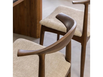 Duo Chaises Japandi Hêtre Foncé Aline - Aline