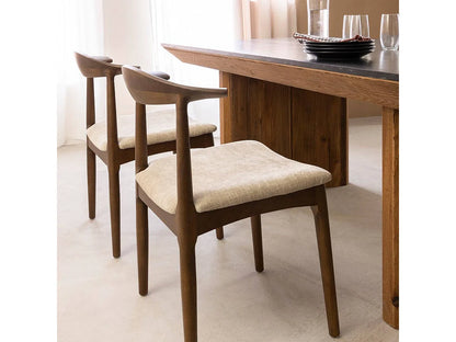 Duo Chaises Japandi Hêtre Foncé Aline - Aline