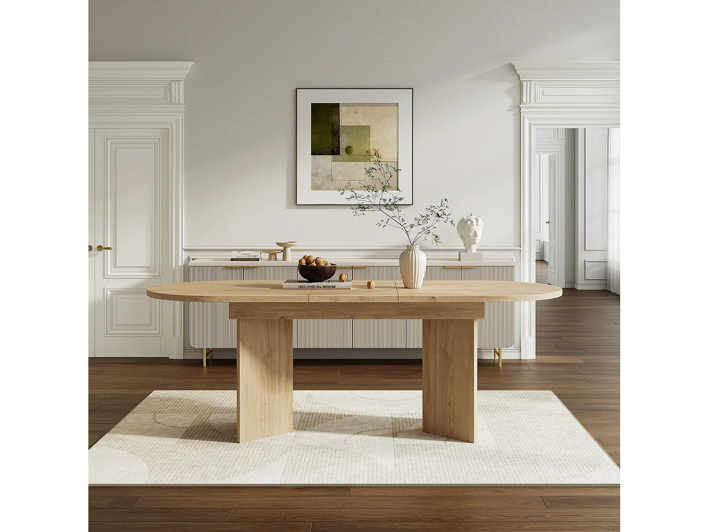Table Extensible Japandi Style Simple Naturel - Simple