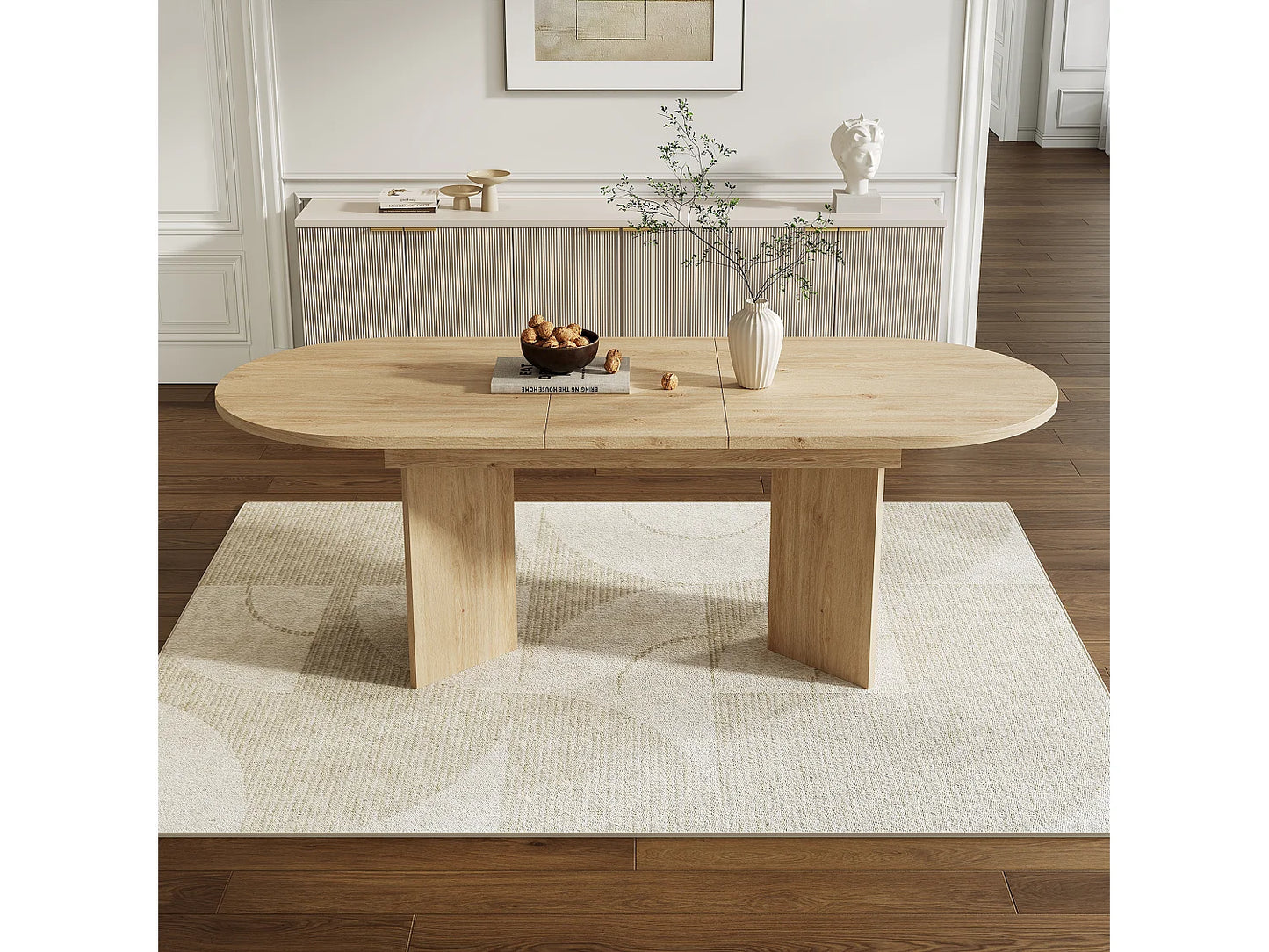 Table Extensible Japandi Style Simple Naturel - Simple