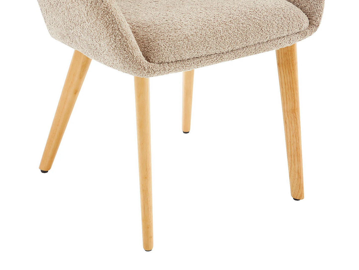 Chaise Accoudoirs Japandi Bouclette Taupe - Valenyo