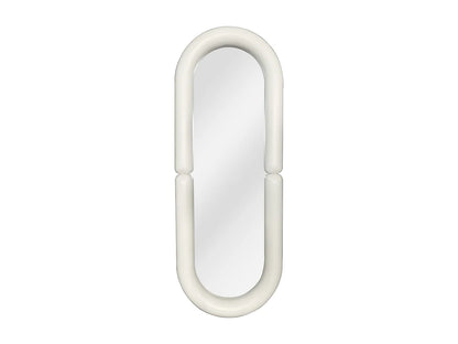 Miroir Ovale Japandi Paulownia Crème - Sindra