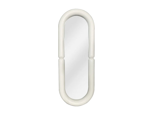 Miroir Ovale Japandi Paulownia Crème - Sindra