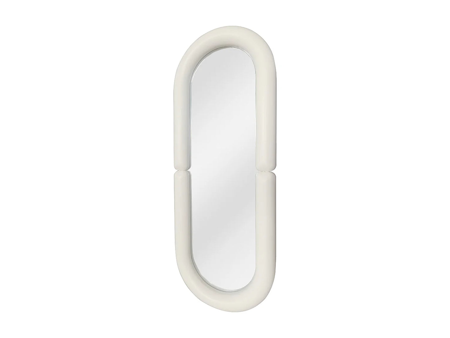 Miroir Ovale Japandi Paulownia Crème - Sindra