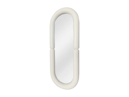 Miroir Ovale Japandi Paulownia Crème - Sindra