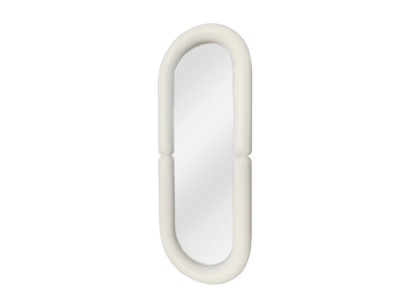 Miroir Ovale Japandi Paulownia Crème - Sindra