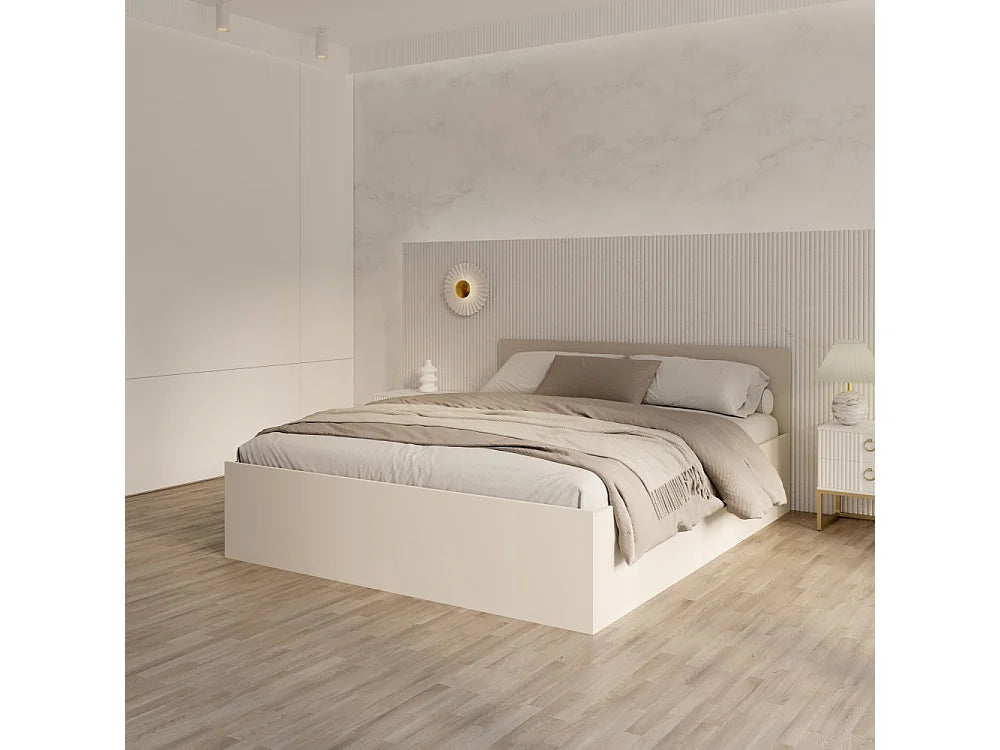 Lit Coffre Japandi Sommier Relevable Cachemire - Paris