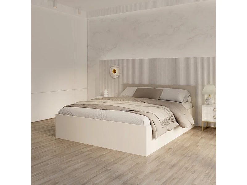 Lit Coffre Japandi Sommier Relevable Cachemire - Paris