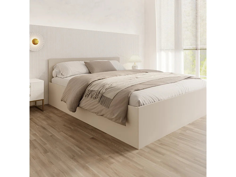 Lit Coffre Japandi Sommier Relevable Cachemire - Paris