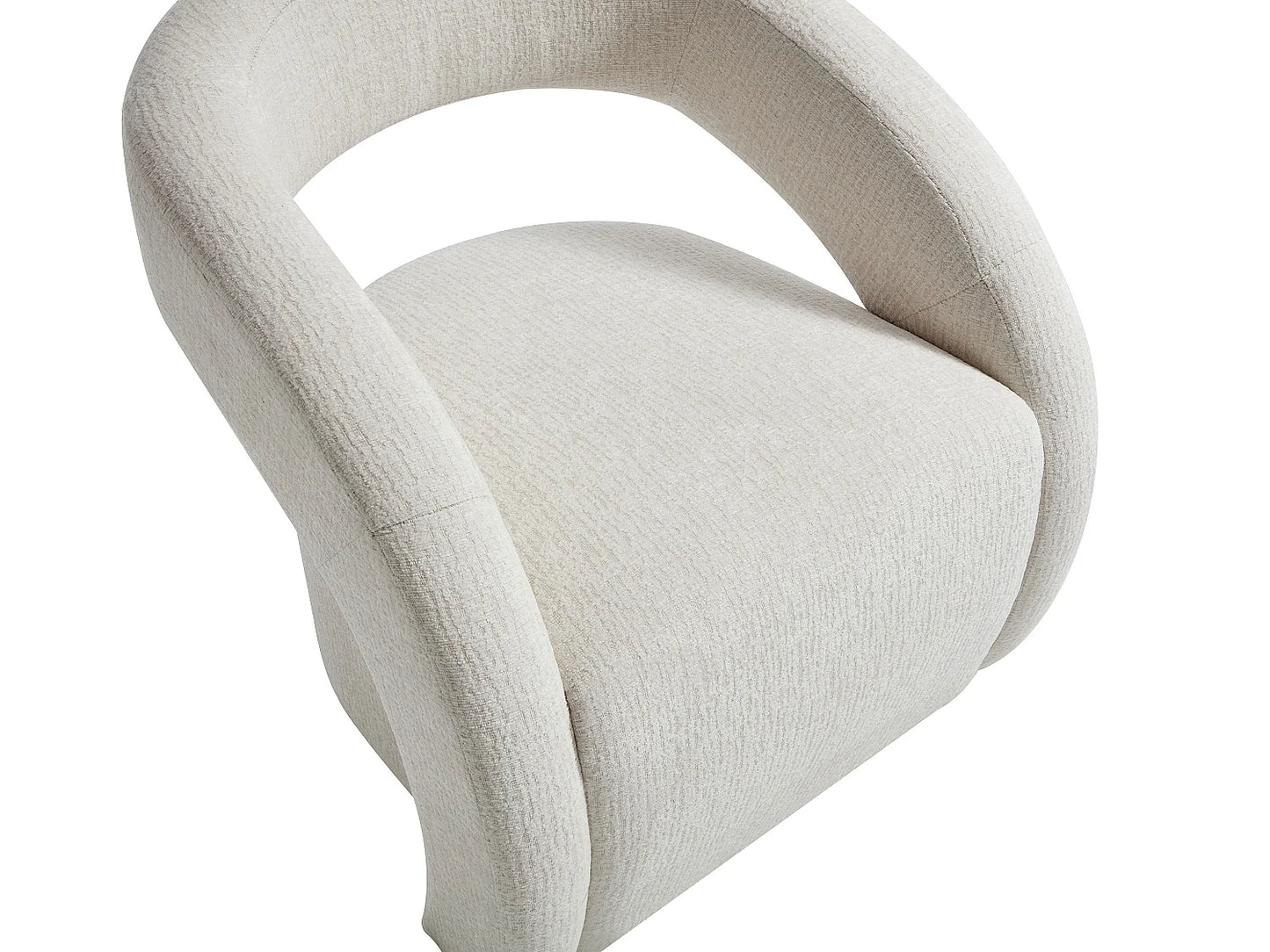 Fauteuil Japandi Chenille Beige Zen - Luciota