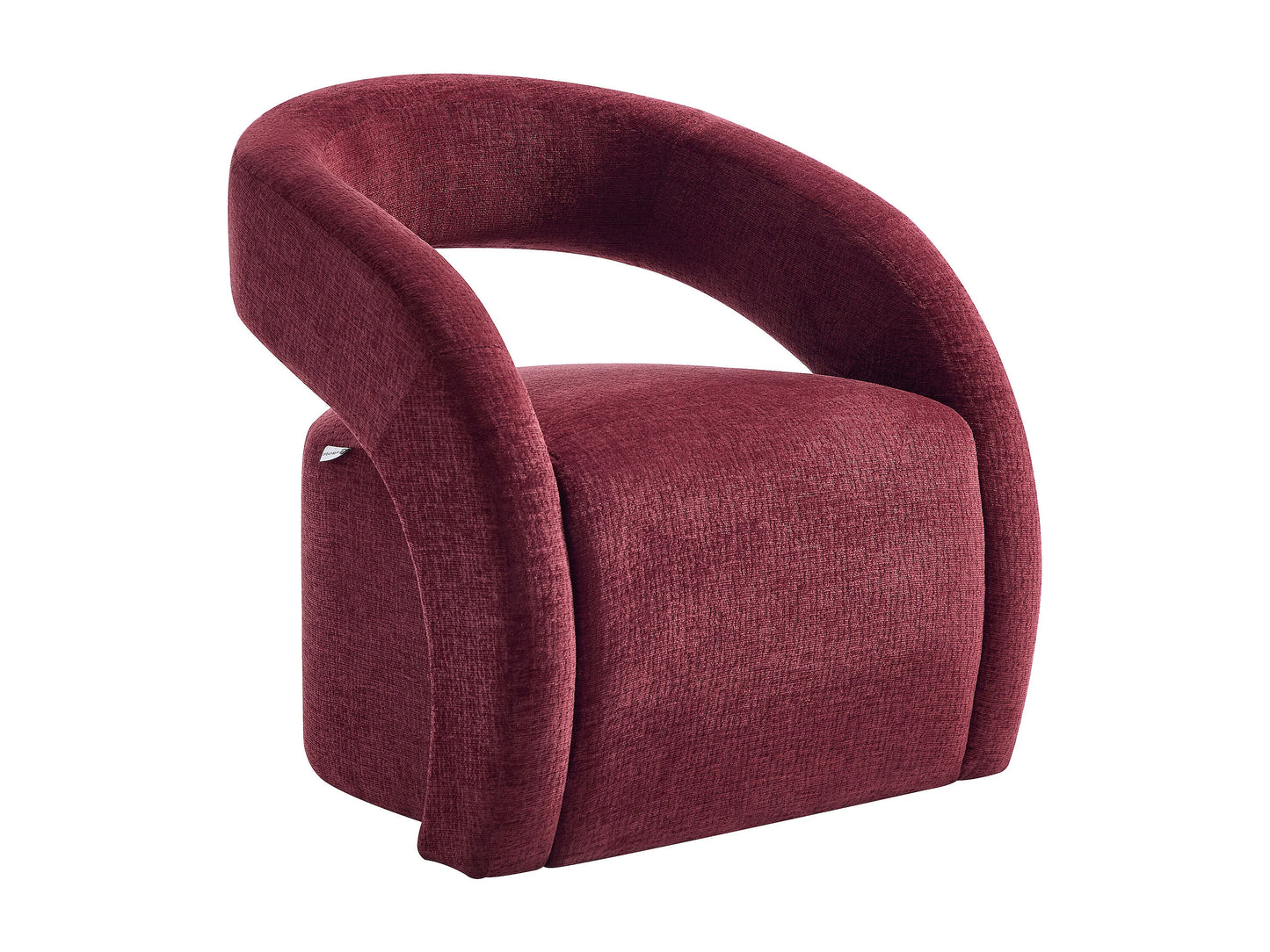 Fauteuil Japandi Chenille Bordeaux - Luciota