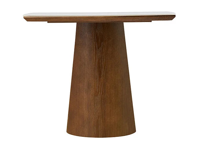 Table Reno Japandi Effet Marbre Bois Foncé - Reno