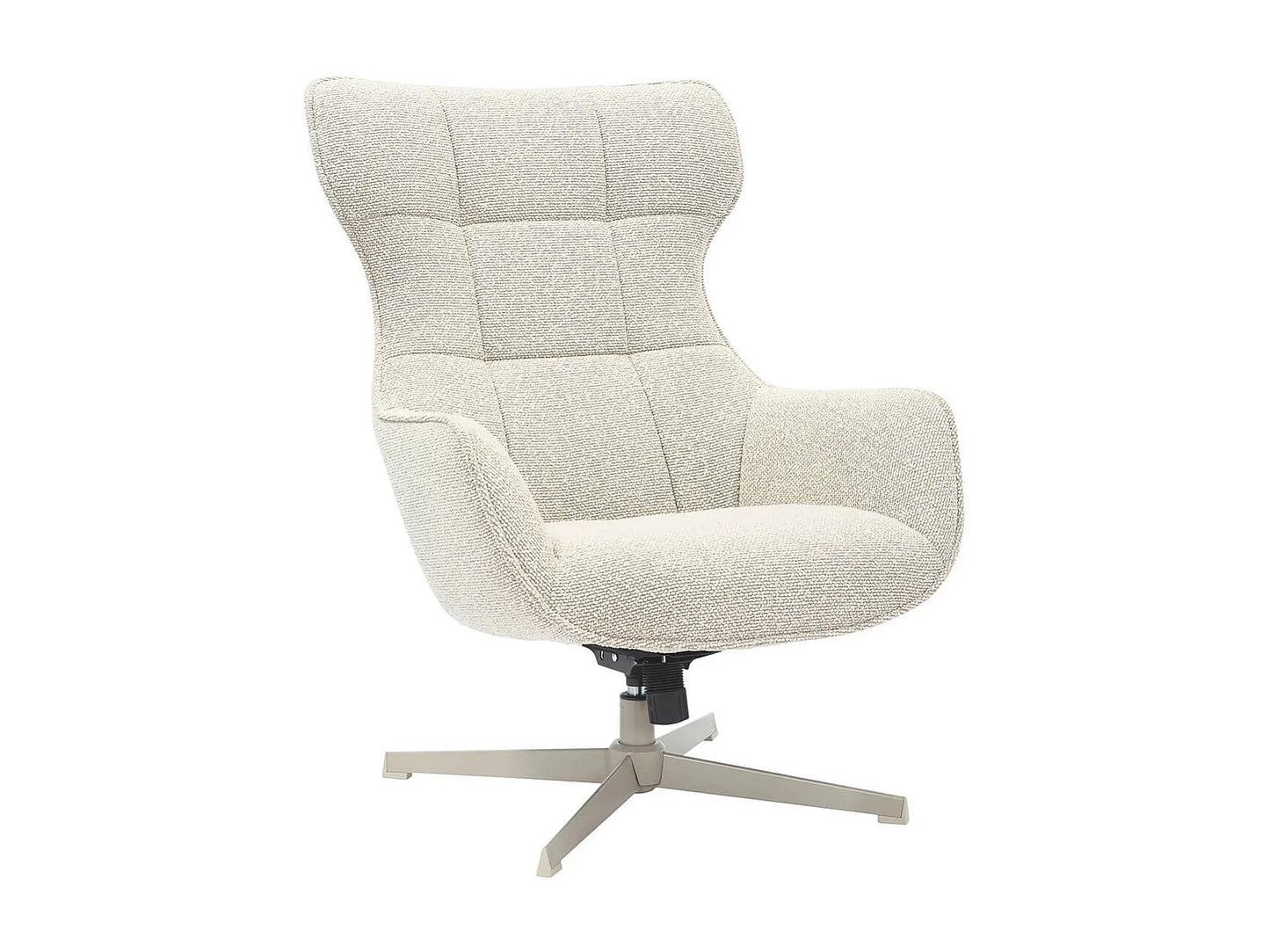 Fauteuil Japandi Pivotant Bouclette Chiné - Baltasar